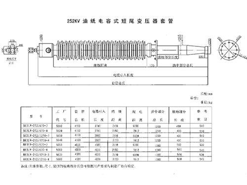 252KV油纸电容式短尾变压器